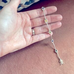 925 Sterling silver gem bracelet